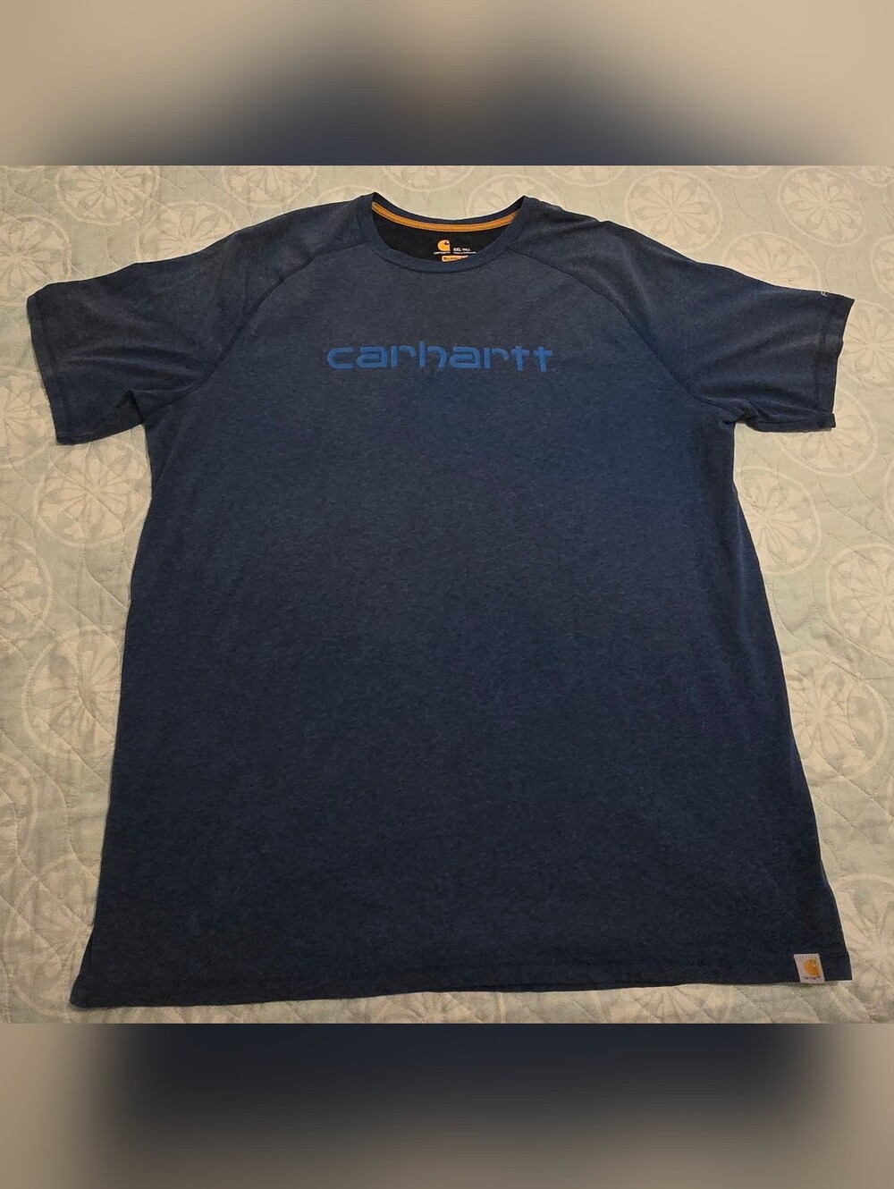 Carhartt Force Delmont Graphic Short Sleeve Blue T-Shirt, Men's Big & Tall 2 XLT